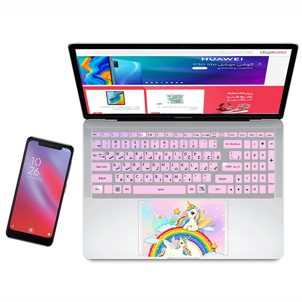استیکر لپ تاپ مدل unicorn03