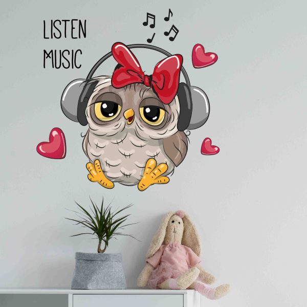 استیکر کودک طرح musician owl