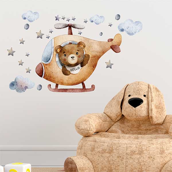 استیکر کودک راتیانا مدل خرس خلبان