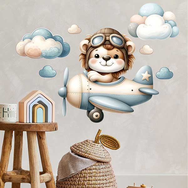 استیکر کودک راتیانا مدل شیر کوچولوی خلبان