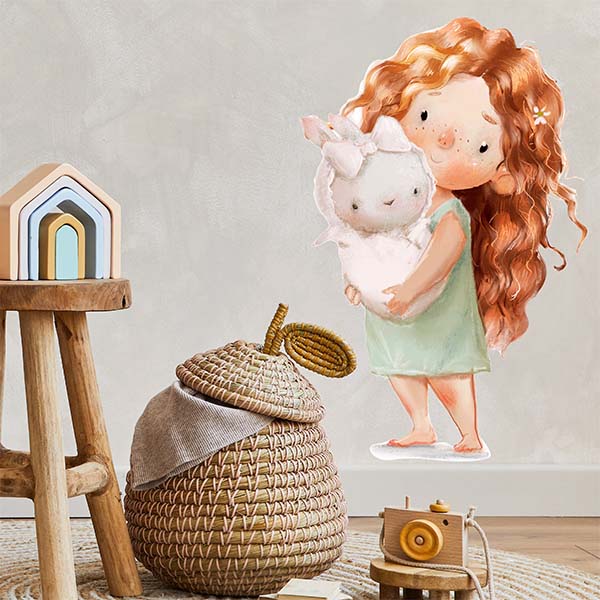 استیکر کودک راتیانا مدل rabbit and girl