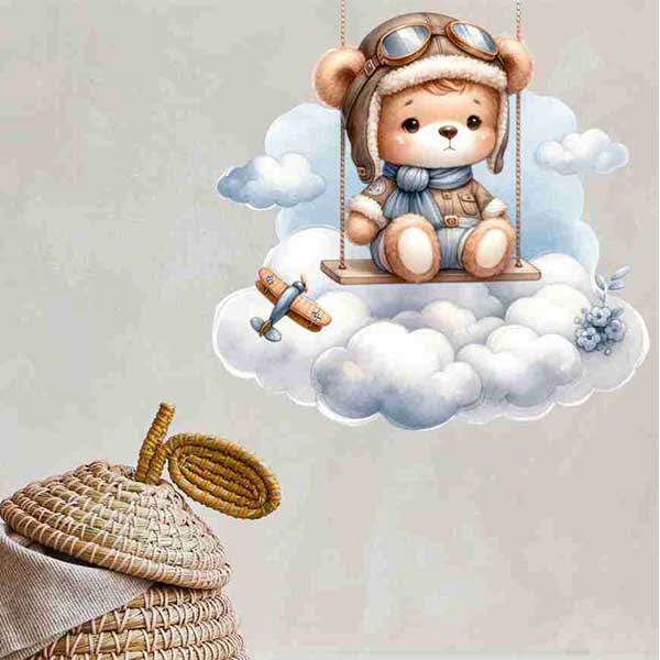 استیکر کودک راتیانا مدل pilot bear 002