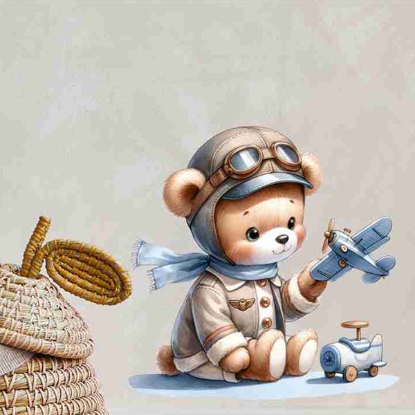 استیکر کودک راتیانا مدل pilot bear 003