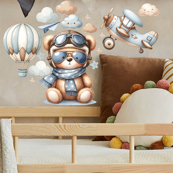 استیکر کودک راتیانا مدل pilot bear 004