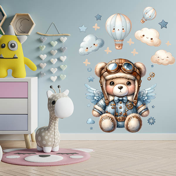 استیکر کودک راتیانا مدل angel pilot bear