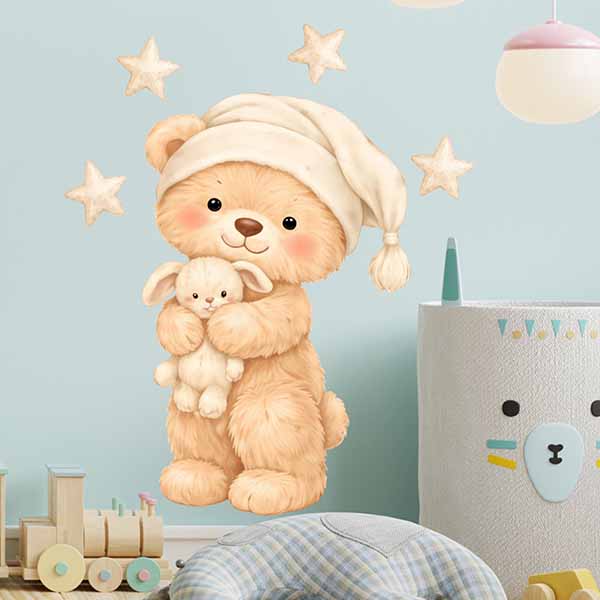 استیکر دیواری کودک راتیانا مدل sleepy teddy